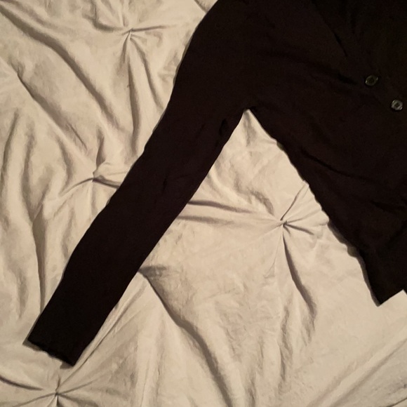 Black Loft V Neck Button Up Sweater / Cardigan - Picture 2 of 9